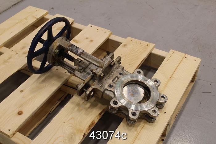 Used Flow Control Components 4" Hand Operated Knife Gate Valve #43074