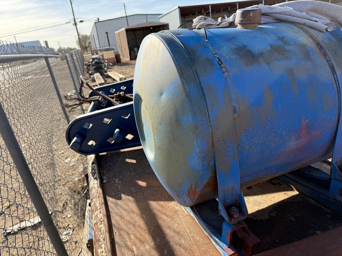 Used 50 GALLON FUEL TANK, STEEL FRONT BUMPER, & PALLET W/ AIR TANK, (2) BATTERY BOXES