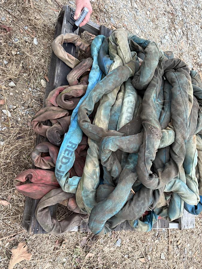 Used (3) PALLETS (50+) VARIOUS SIZE FLOW LINE SAFETY RESTRAINTS