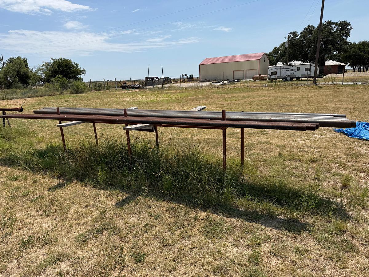 Used LOT W/ 120’ (6-JTS) of 3” Sch-40 PIPE & 80’ (4-JTS) of 2” 300 PSI PIPE & RACK