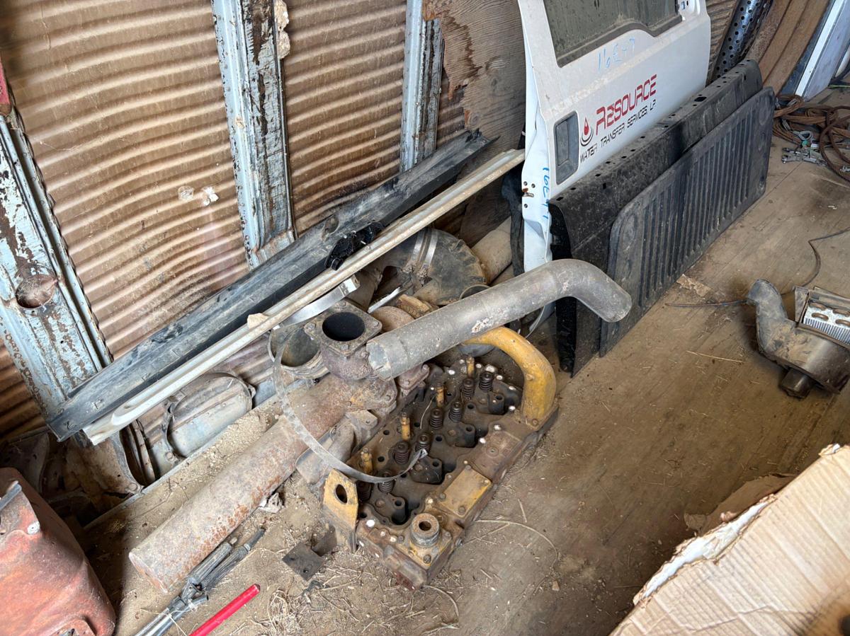 Used Pallet of rex-22 triple, double, & single roller chain w/ assorted truck parts, wheels & tires