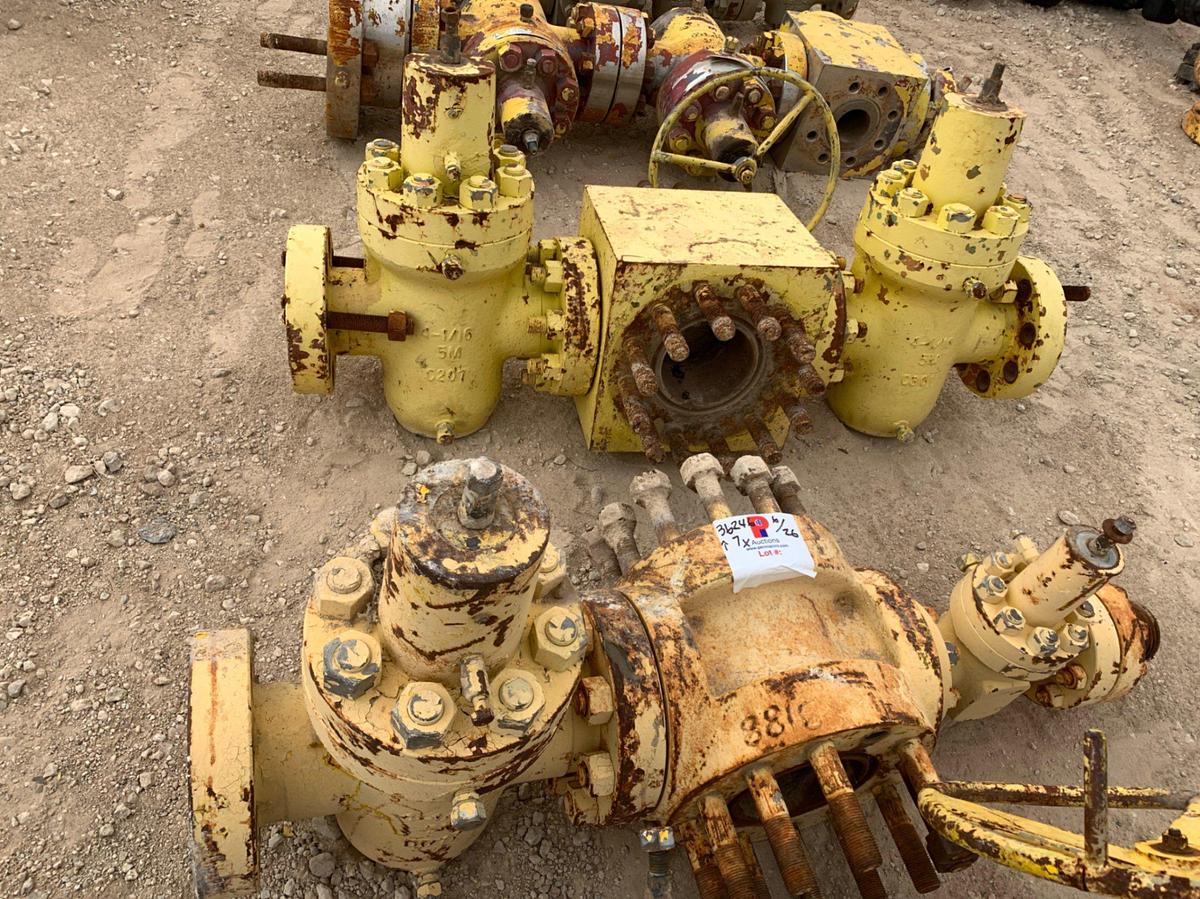 Used (7) 4”- 7-1/16” 10k Fluid Crosses w/ (16) 2-9/16” to 4” 5k Manual Gate Valves