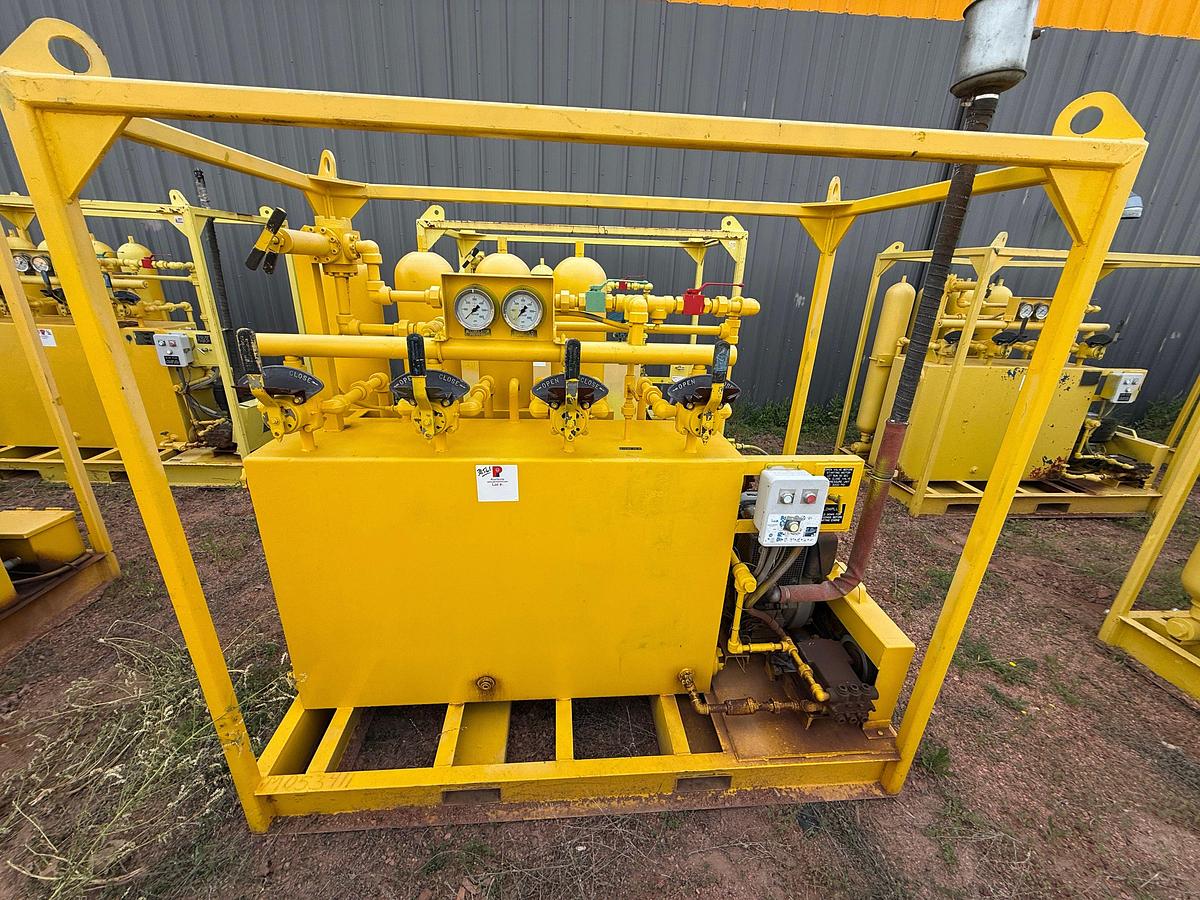 Used MEYER 3K WP DIESEL POWERED 4-STATION ACCUMULATOR CLOSING UNIT, SKIDDED