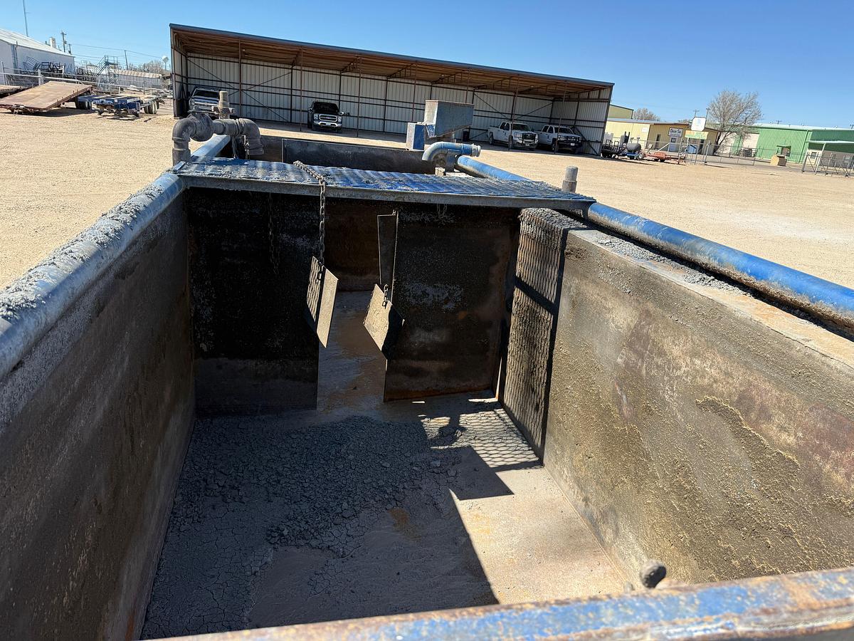 Used 100 BBL 17.9’ X 6.7’ X 5’ 2-COMP. REVERSE PIT TANK W/ IRON & HOSE RACK
