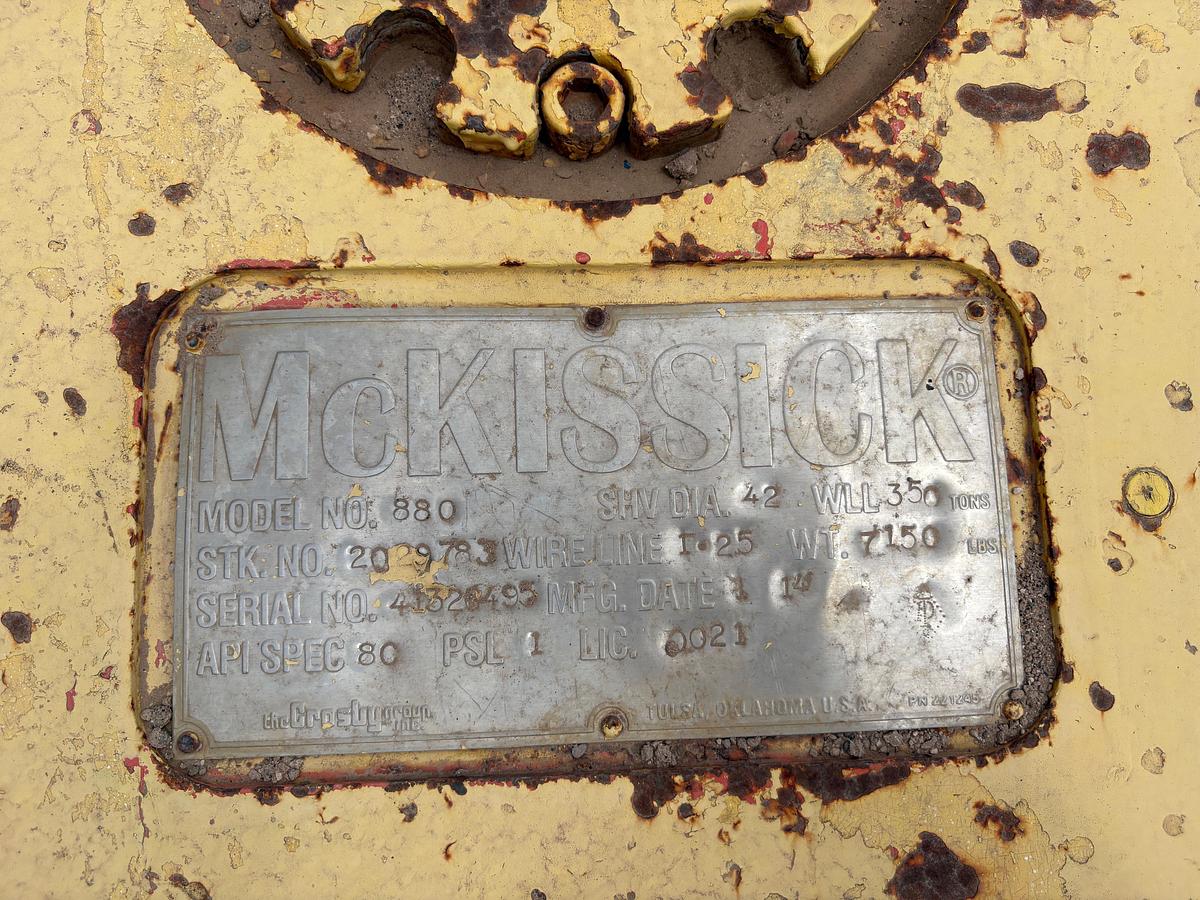 Used MCKISSICK model 880 350-ton block