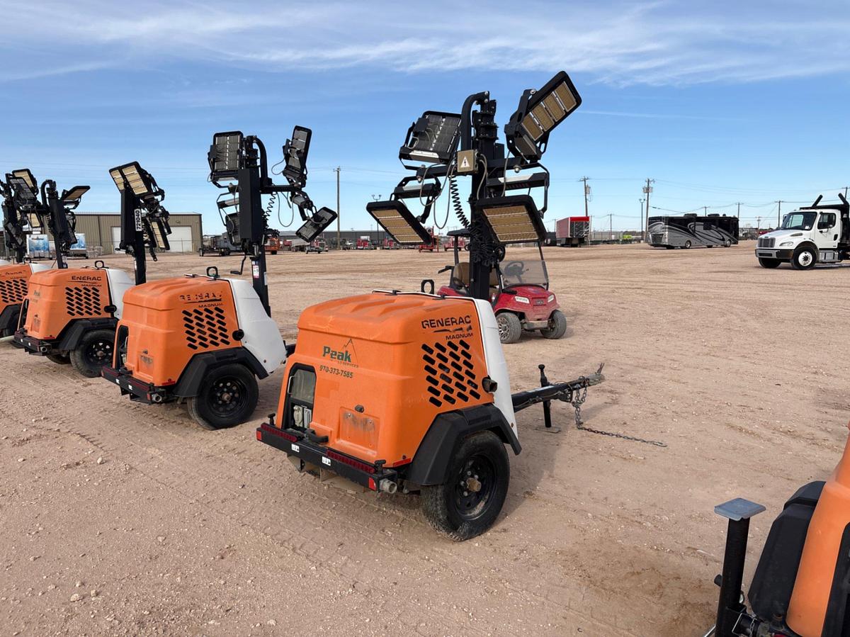 Used 2018 GENERAC MLT6MSD 6KW S/A BUMPER PULL LED LIGHT TOWER