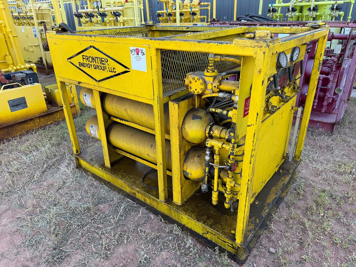 Used MEYER HORIZONTAL 3K WP GAS POWERED 3-STATION ACCUMULATOR CLOSING UNIT, SKIDDED