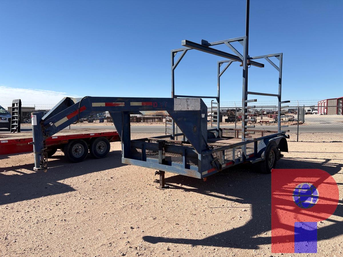 Used SHOPBUILT 14.5’ x 7’ t/a gooseneck monorail trailer