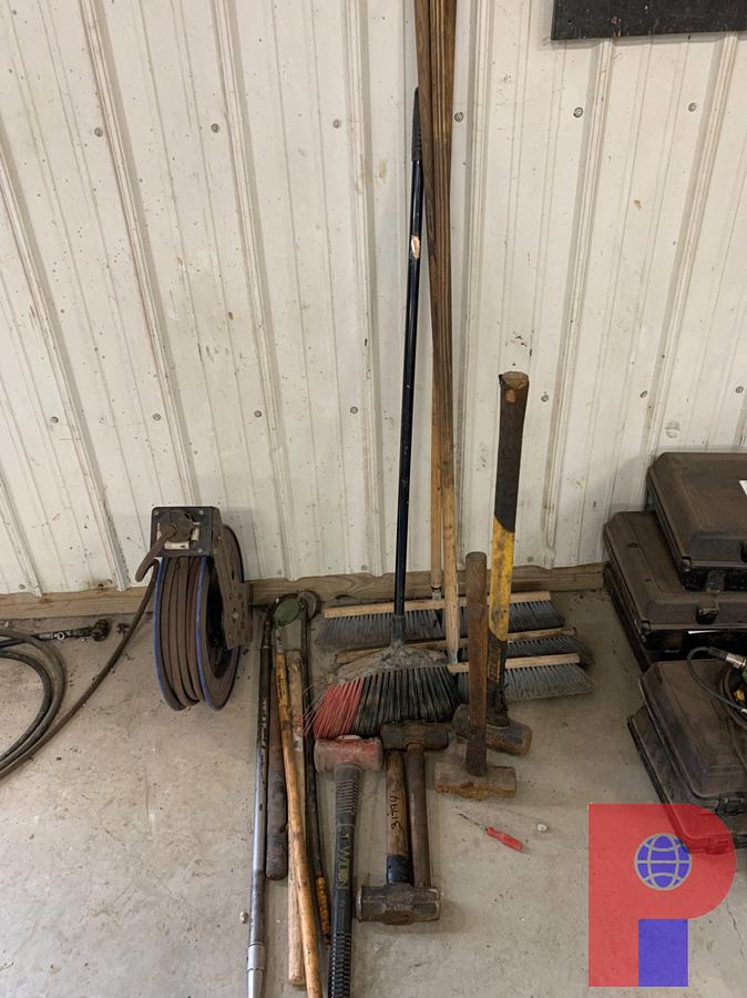 Used (5) SLEG HAMMERS, (4) BROOMS AND (2) MAGNETS