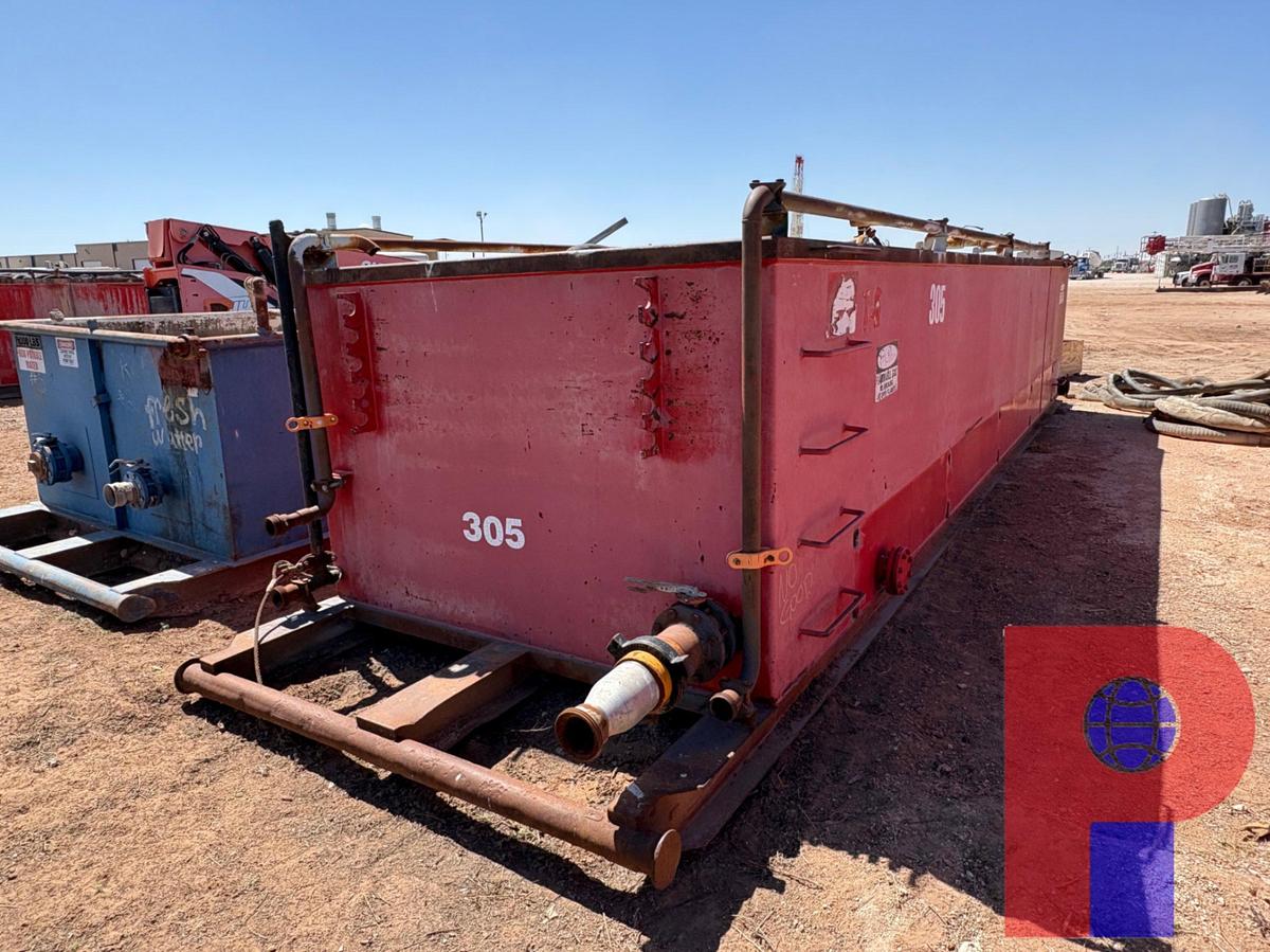 Used 30’ X 8’ X 5’ OPEN TOP FLUID TANK