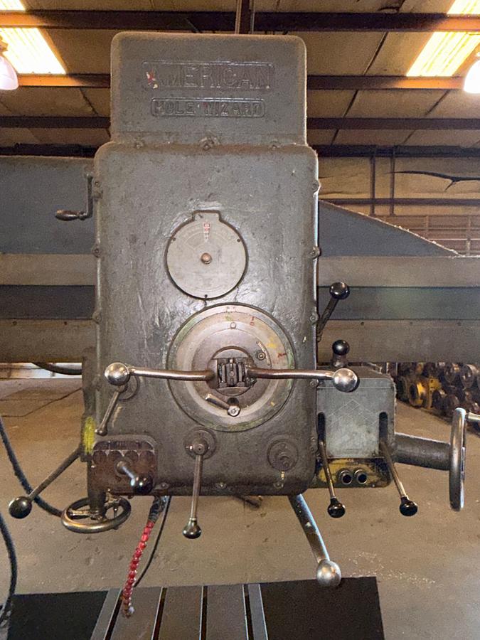 Used AMERICAN HOLE WIZARD 5FT. 13” COL. RADIAL ARM DRILL PRESS