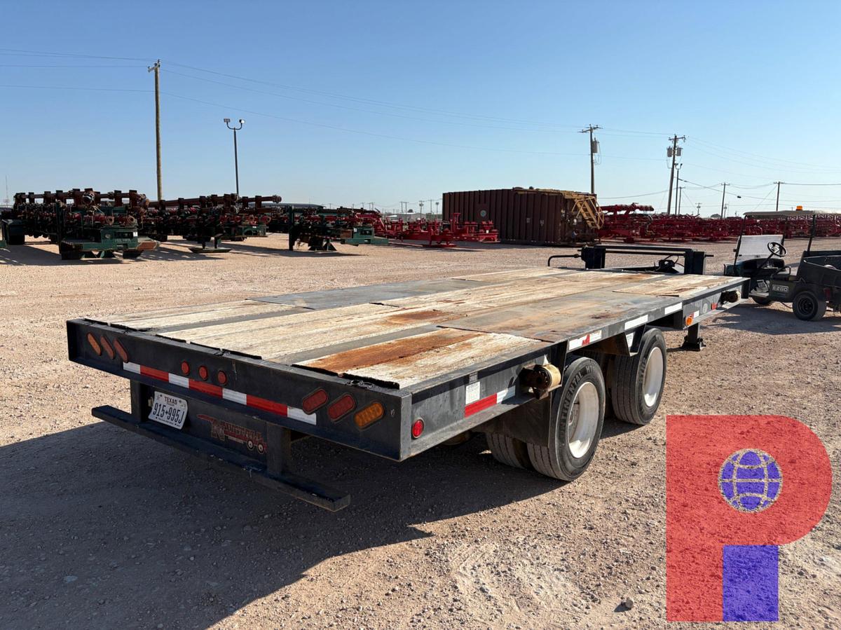 Used 2015 NUTTALL 21' X 102" T/A 25 TON PINTLE HITCH FLATBED TRAILER