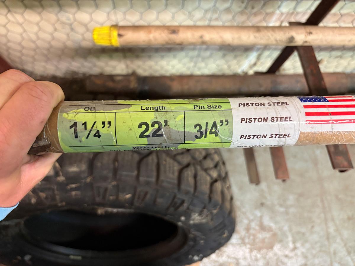 Used 1-1/4 x 22’ x 3/4 pin piston steel polished rod