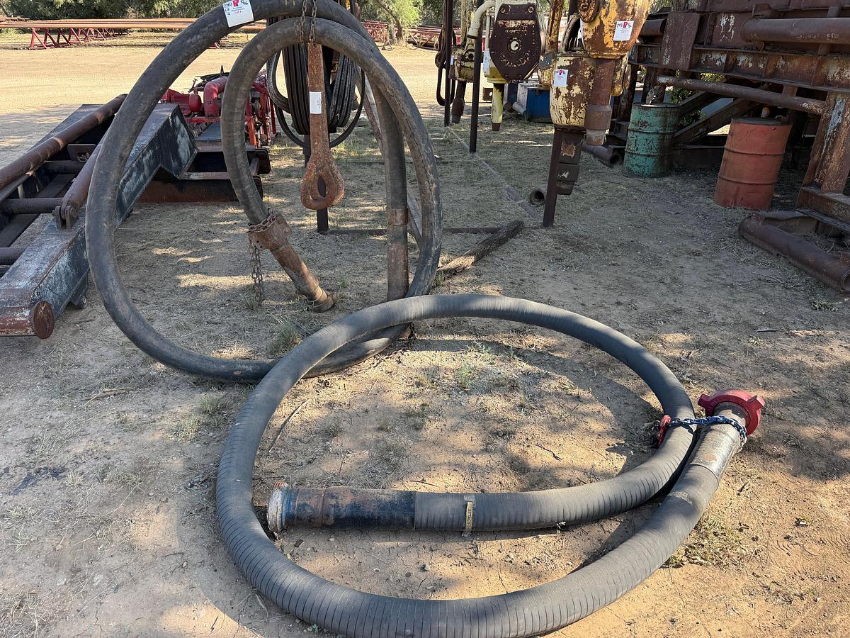 Used (2) 1-UNUSED 5" 7,500 PSI MUD HOSE & 1-25’L 4” CONNECTIONS MUD HOSE F/ DRILLING RIG