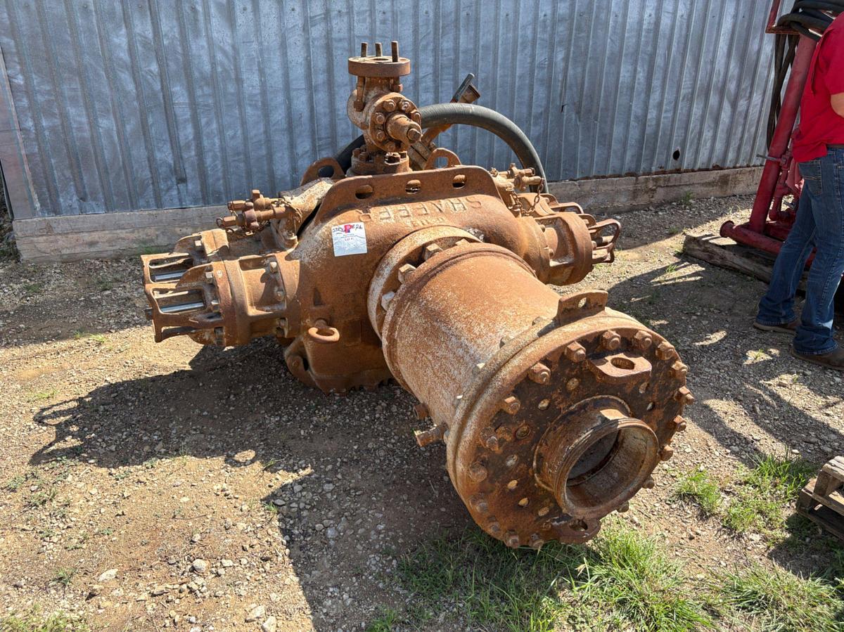 Used Shaffer 11” double hydraulic bop w/ 11” annular bop & 3” gate valve