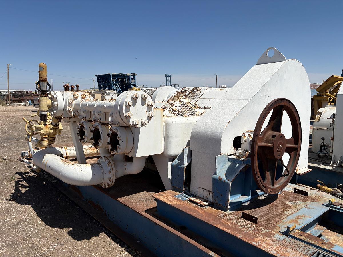 Used Gardner Denver pz9 triplex mud pump, mtd on 35’ x 12’ skid