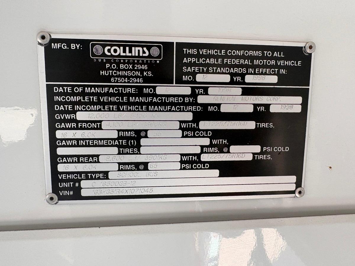 Used 1999 CHEVROLET EXPRESS PASSENGER BUS