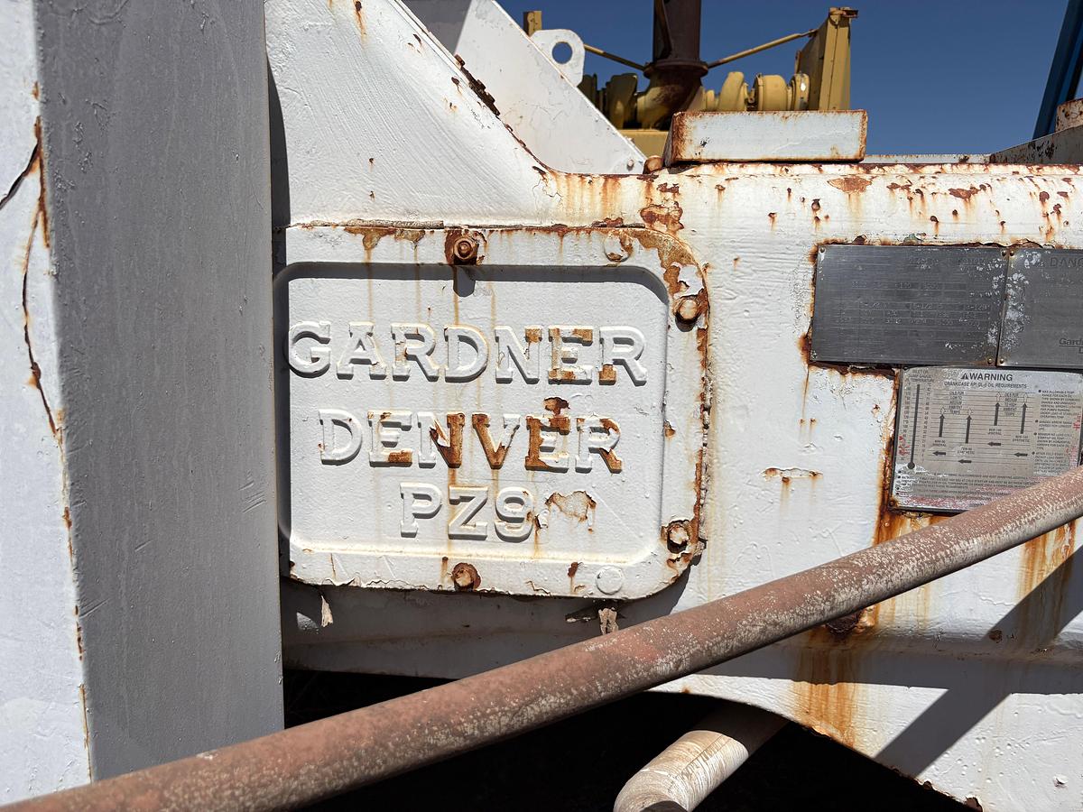 Used Gardner Denver pz9 triplex mud pump, mtd on 35’ x 12’ skid