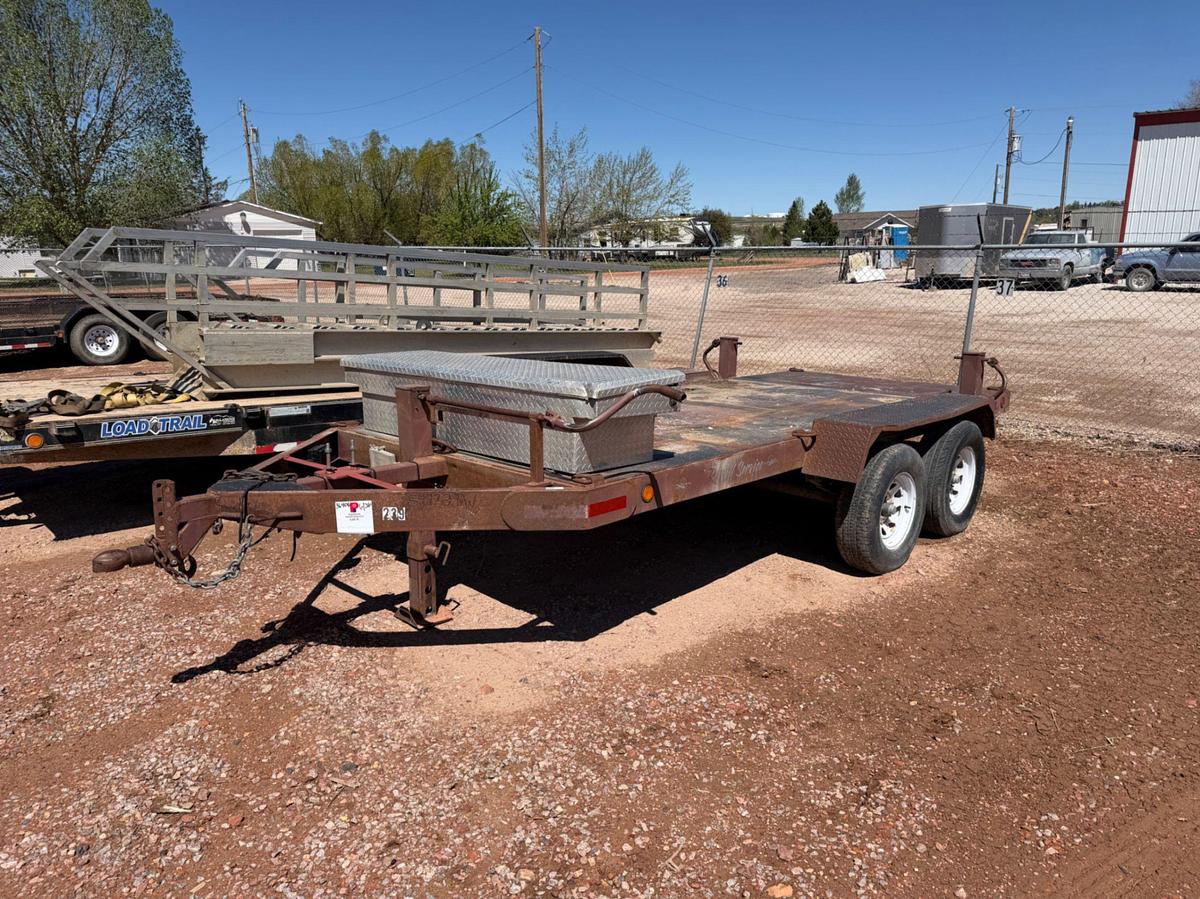 Used 2006 Shopbuilt 15’ t/a steel deck utility trailer