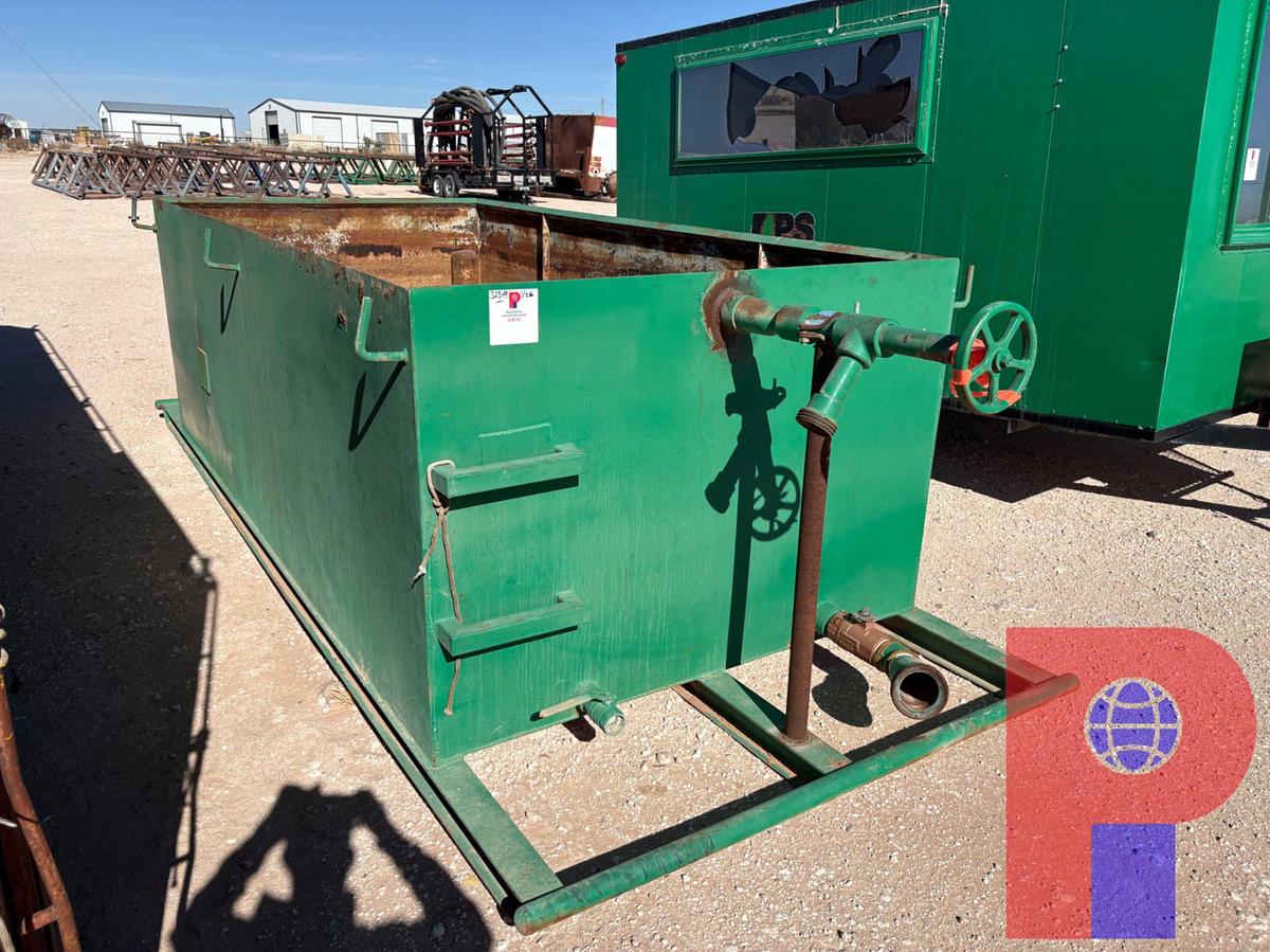 Used 12’ X 6’ X 4’ OPEN TOP FLUID TANK, SKIDDED