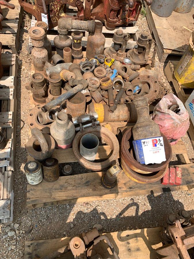 Used (4) Pallets of Wrenches, Pipe Wrenches, 5-1/2 Basket, 1002 Fittings, Bolts, and Pneumatic Controls