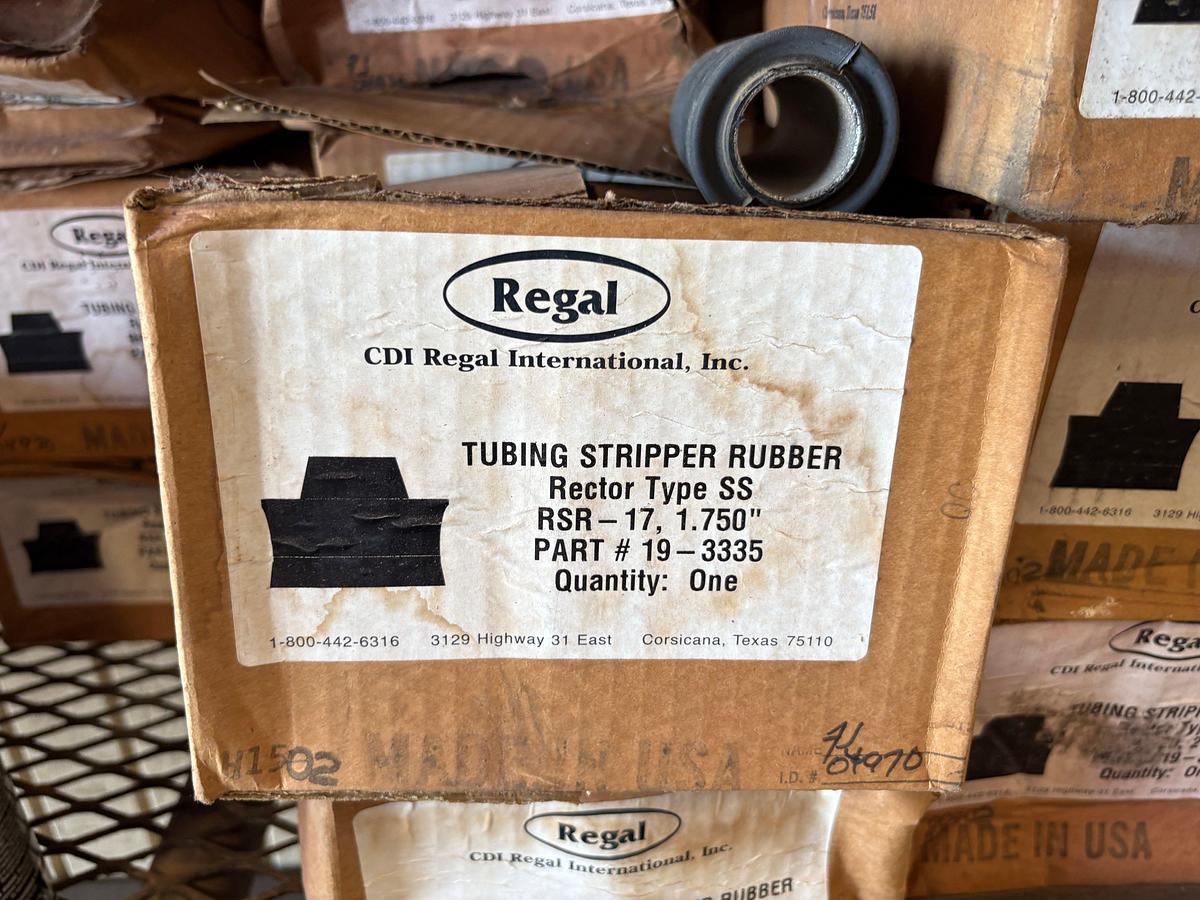 Used Lot of 100+ regal, GUIBERSON, petro, & oil states tubing stripper rubbers, swab cups, & rubber goods