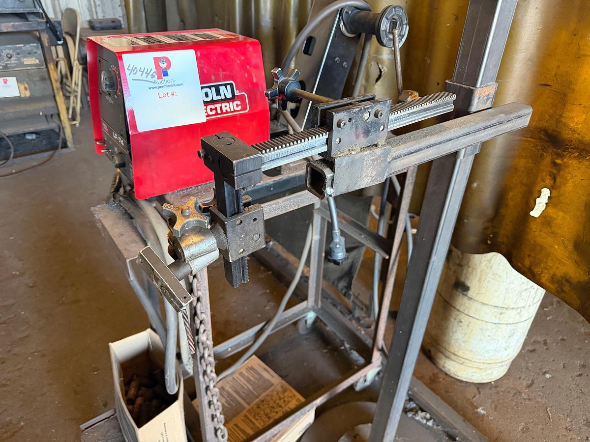 Used Lincoln Electric LF-74 Wire Feed Machine w/ Bug-0 Track Support stand