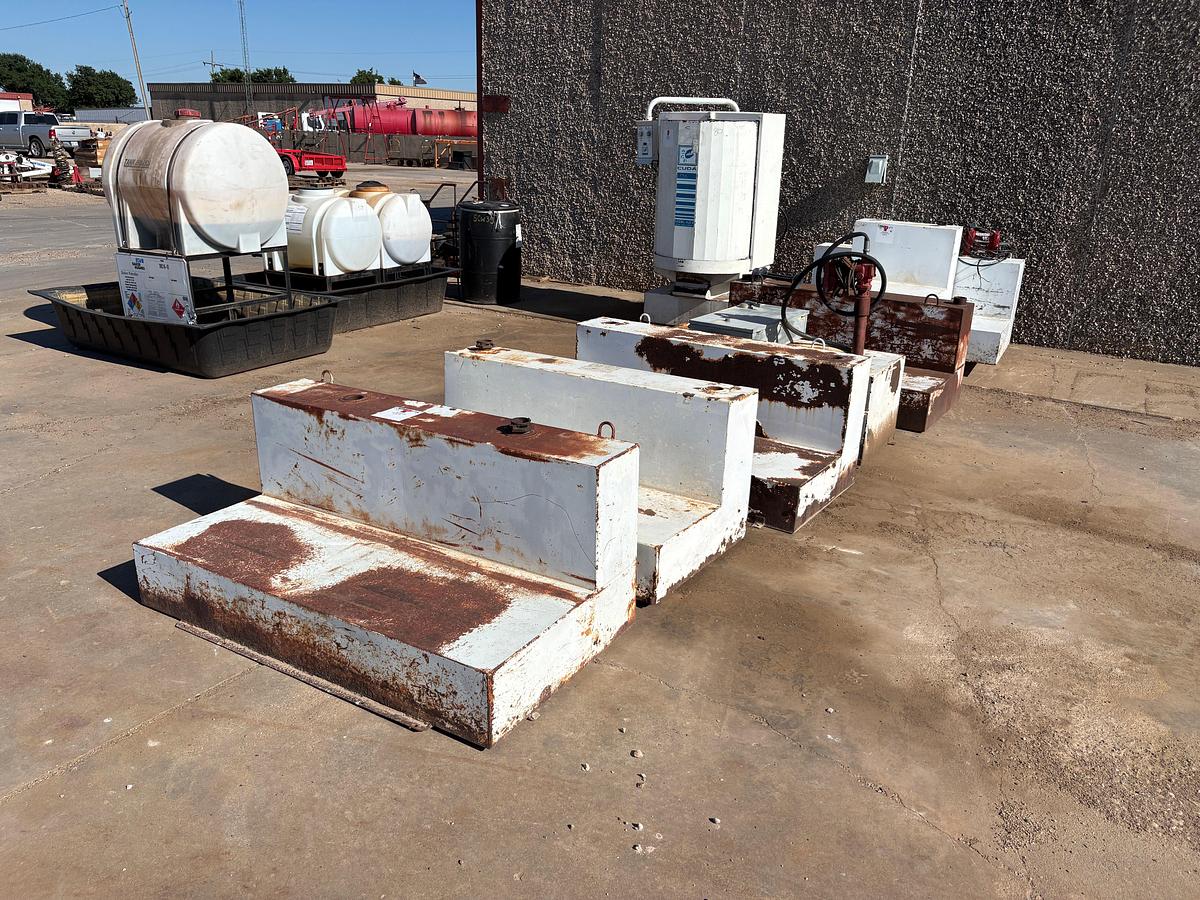 Used (7) assorted L-shaped fuel transfer tanks