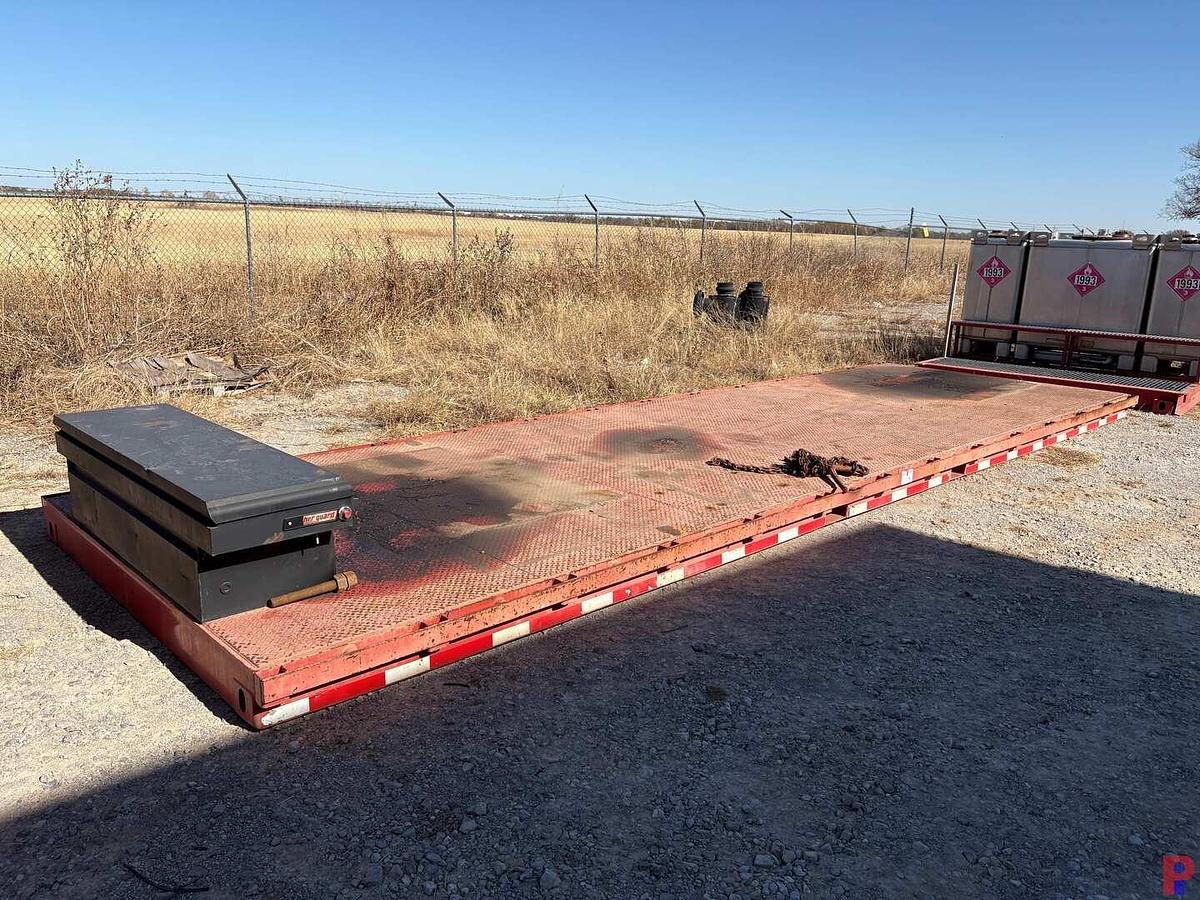 Used 26.6’ X 8.4’ HD STEEL DIAMOND PLATED TRANSPORT SKID