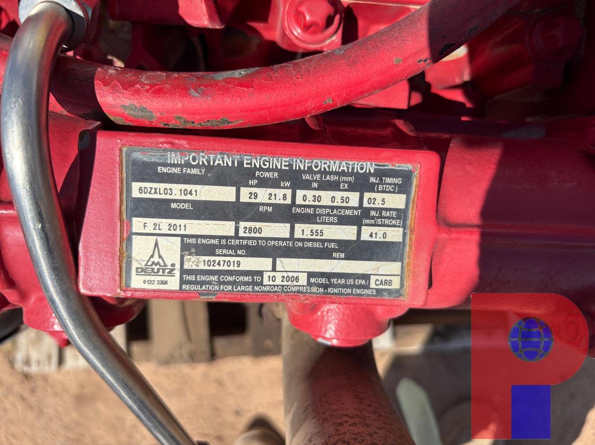 Used DEUTZ 1.5L MODEL: F-2L-2011 3-CYLINDER DIESEL ENGINE