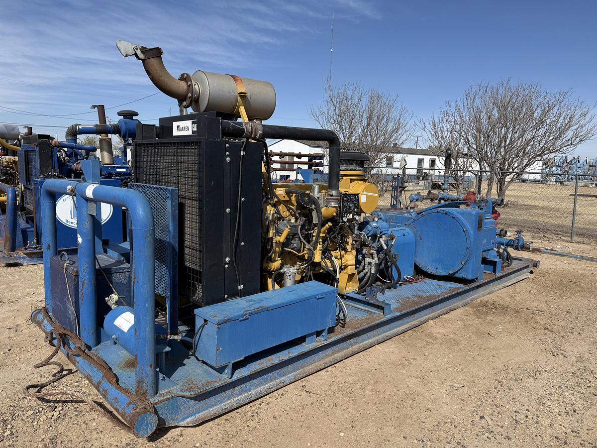 Used NOV JWS-340 10K WP TRIPLEX WELL SERVICE PUMP P/B CATERPILLAR C13 475HP, SKIDDED