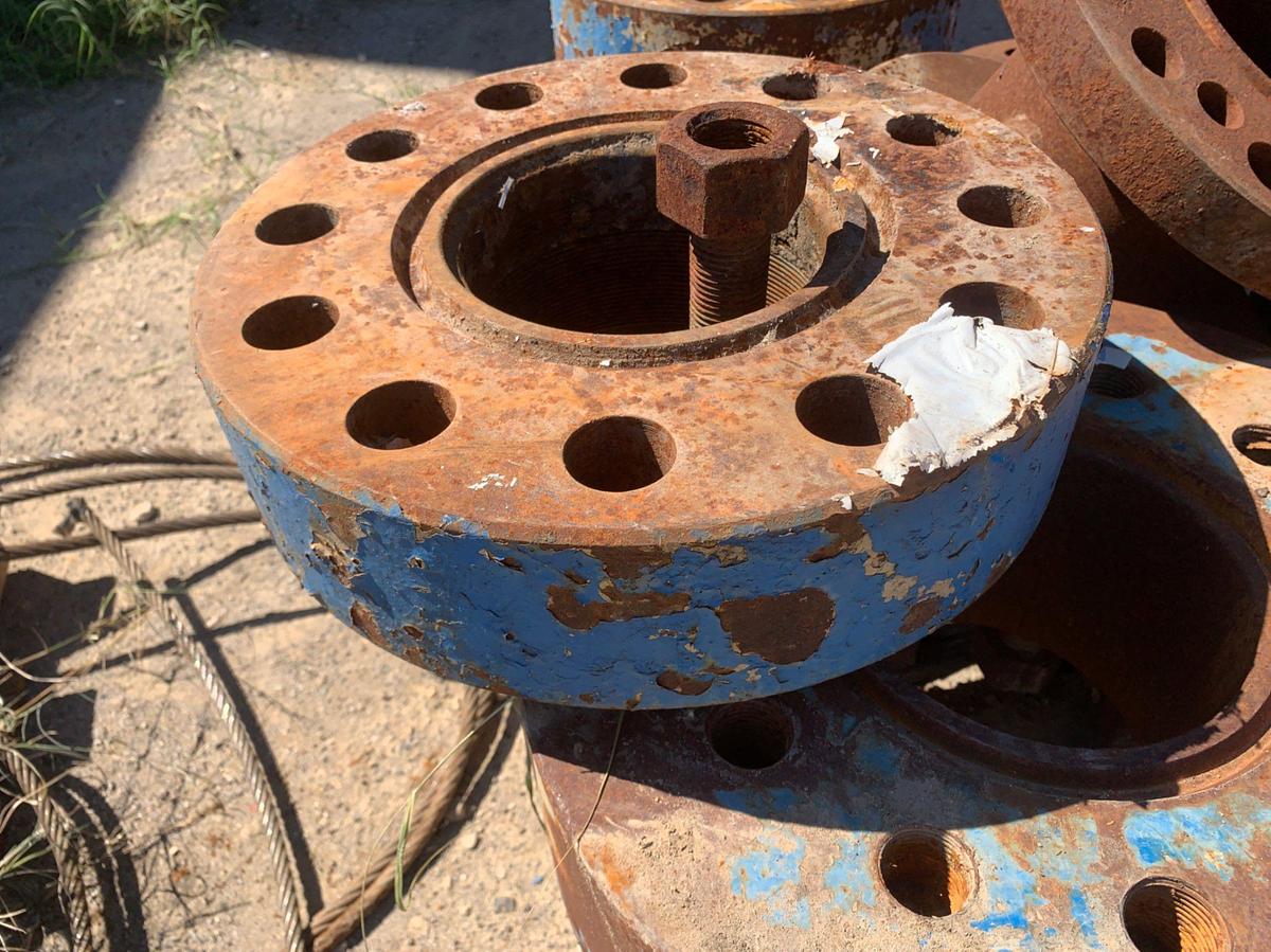 Used Pallets of (2) DSA 10k Flanges (1) DSA 5k Flange, (1) 7-1/16 5k Spool, (2)7-3/8” and 8” Stripper Head,