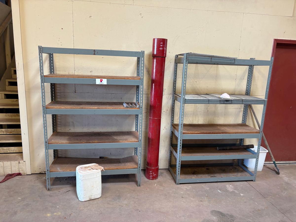 Used (6) sets of metal shelving