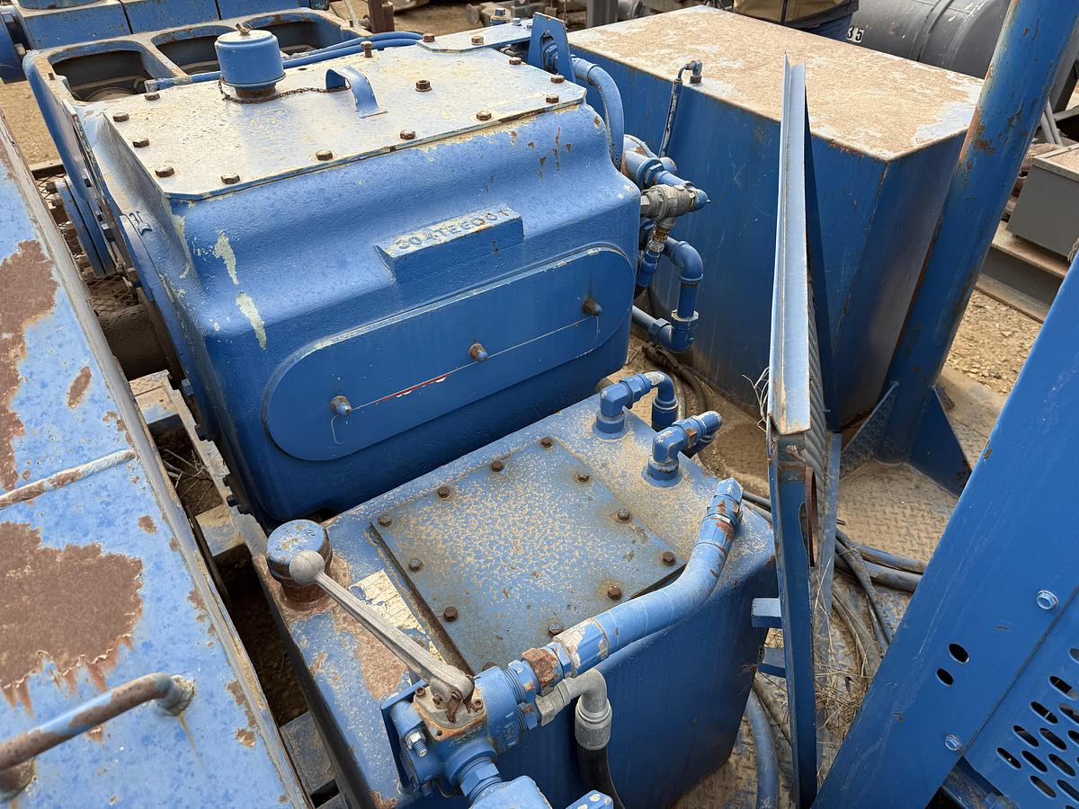 Used GARDNER DENVER TEE 5K WP TRIPLEX WELL SERVICE PUMP, SKIDDED