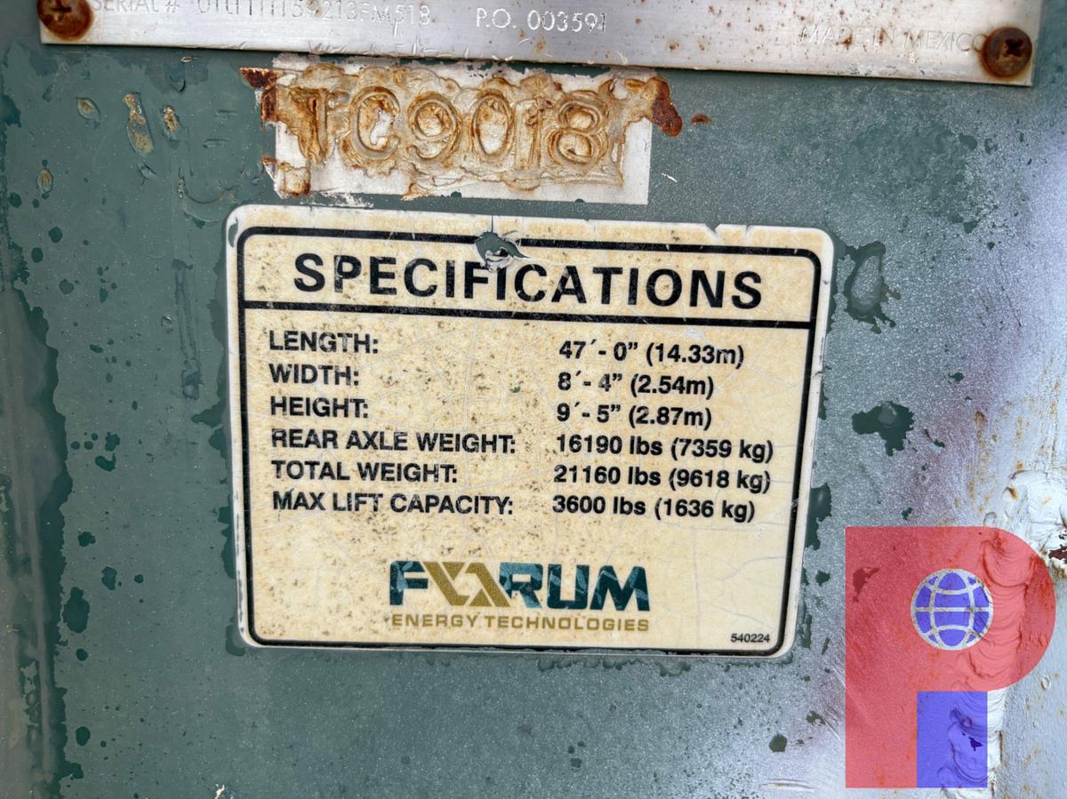 Used FORUM 40’ X 8’4” T/A GOOSENECK HYDRAULIC PIPE HANDLER TRAILER