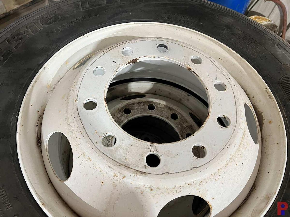 Used FOUR GOODYEAR 295/75R22.5 10 LUG WHEELS & TIRES