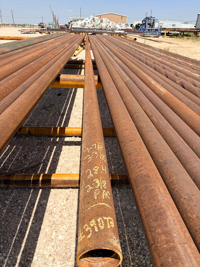 Used 3-3/8 OD x 1-7/8 ID x 28.4 ft. Long Slick Drill Collar w/ 2-3/8 PAC CONN.