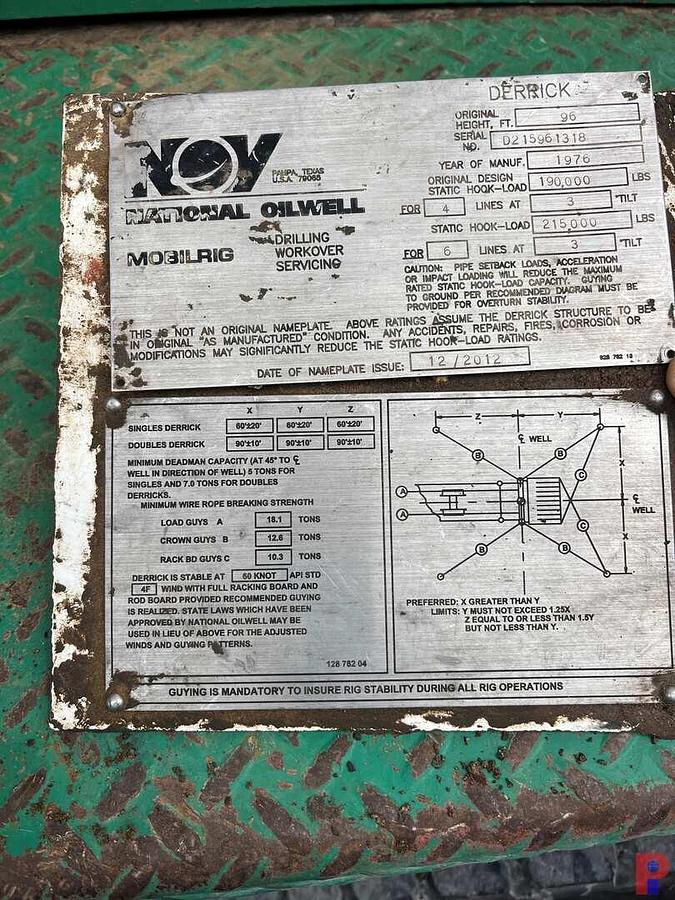 Used FRANKS 1287/160 BACK IN WELL SERVICE RIG MTD ON 4-AXLE CARRIER