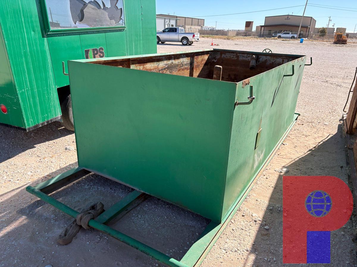 Used 12’ X 6’ X 4’ OPEN TOP FLUID TANK, SKIDDED