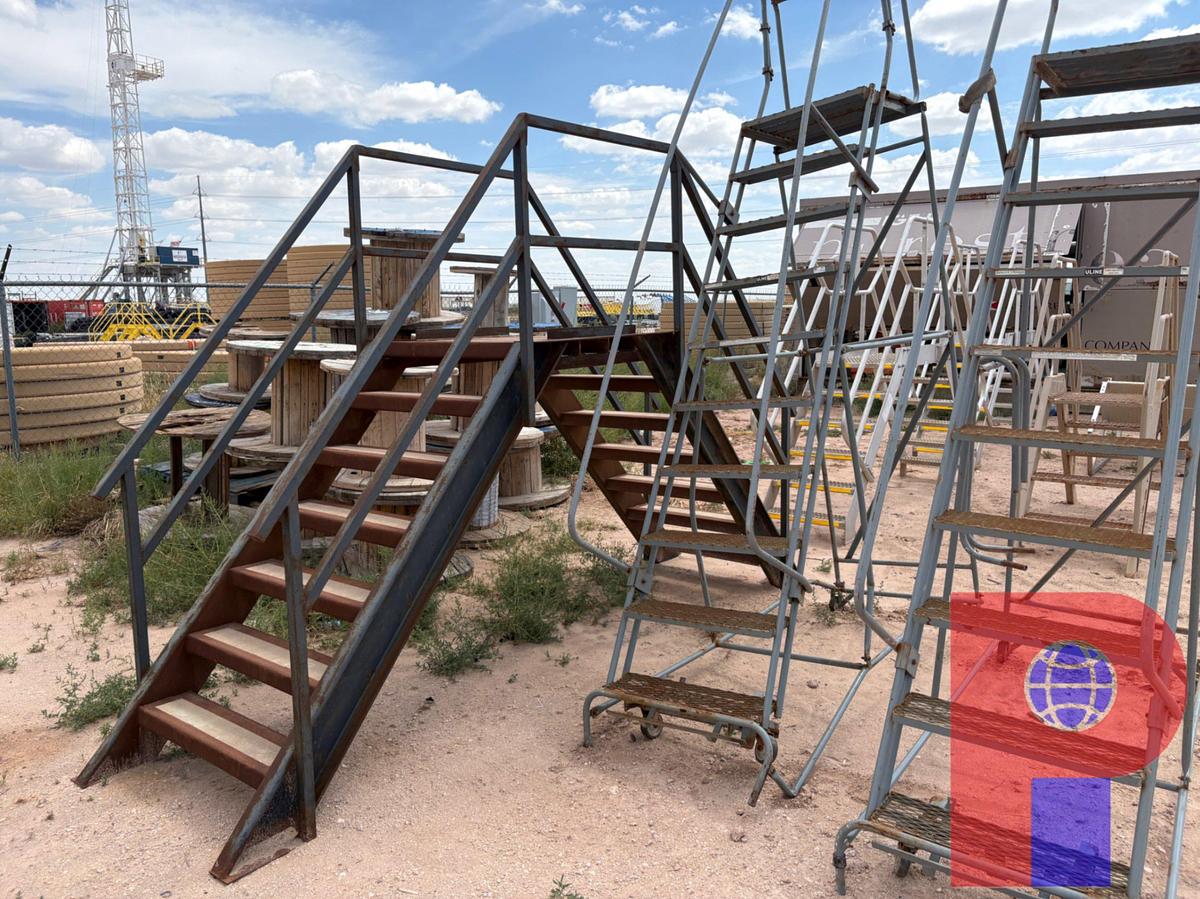 Used (1) 11’ X 5’ CROSSOVER BRIDGE & (2) ULINE 8’H PORTABLE STAIRCASES