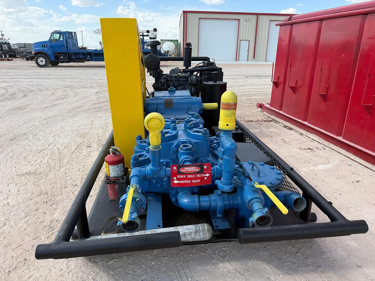 Used GARDNER DENVER FCFXXU 5x8 DUPLEX MUD PUMP P/B DEUTZ 131-HP DIESEL ENGINE SKIDDED
