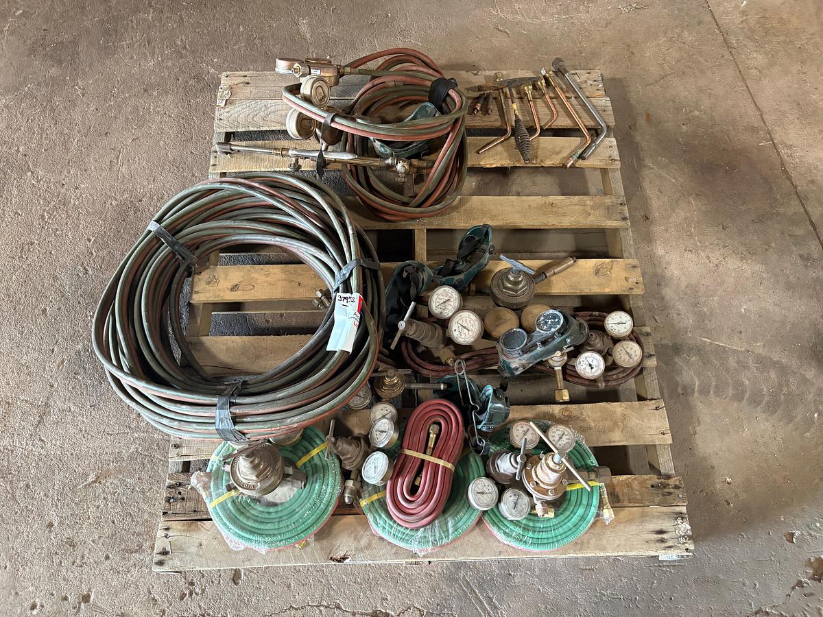 Used Pallet of cutting torch nozzles & gas hoses