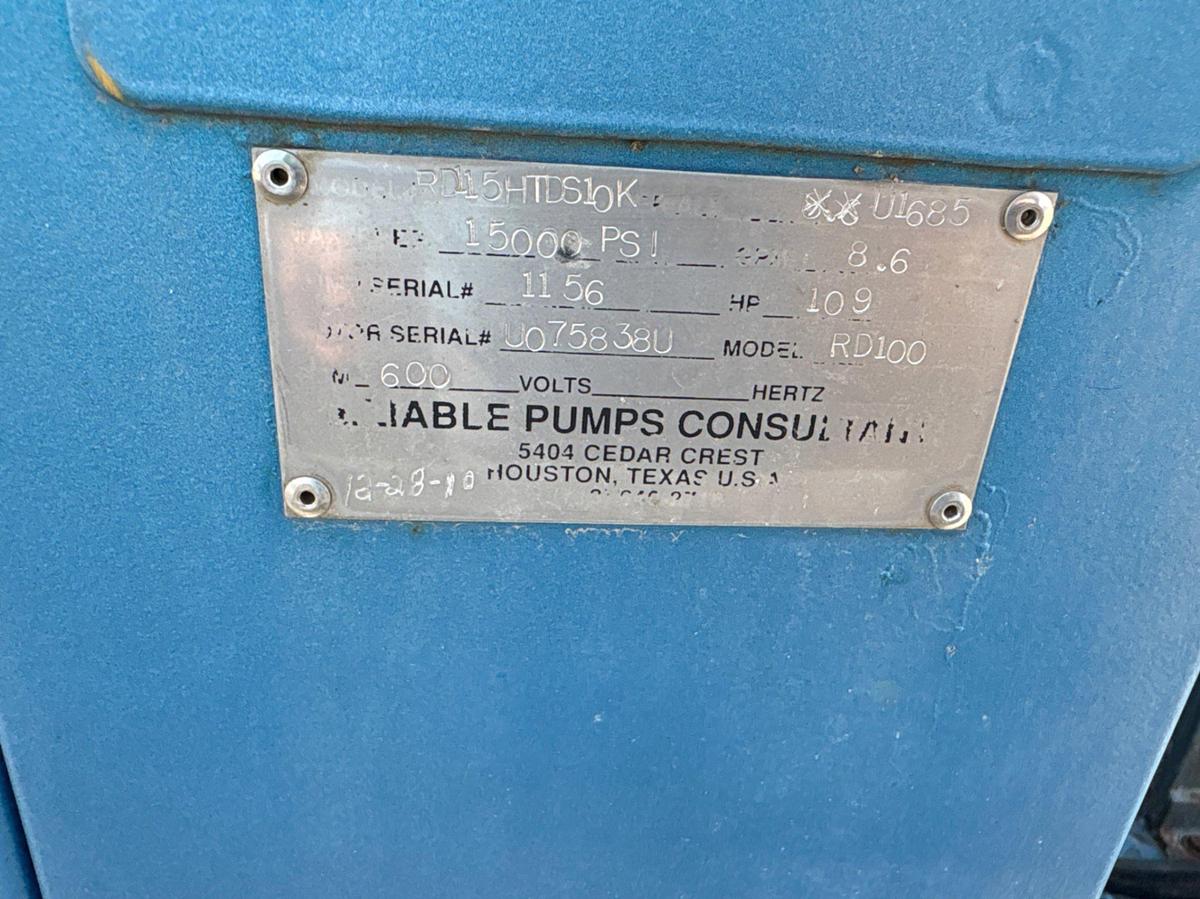 Used 2011 RELIABLE PUMPS T/A GOOSENECK 15K HYDROSTATIC TEST TRAILER