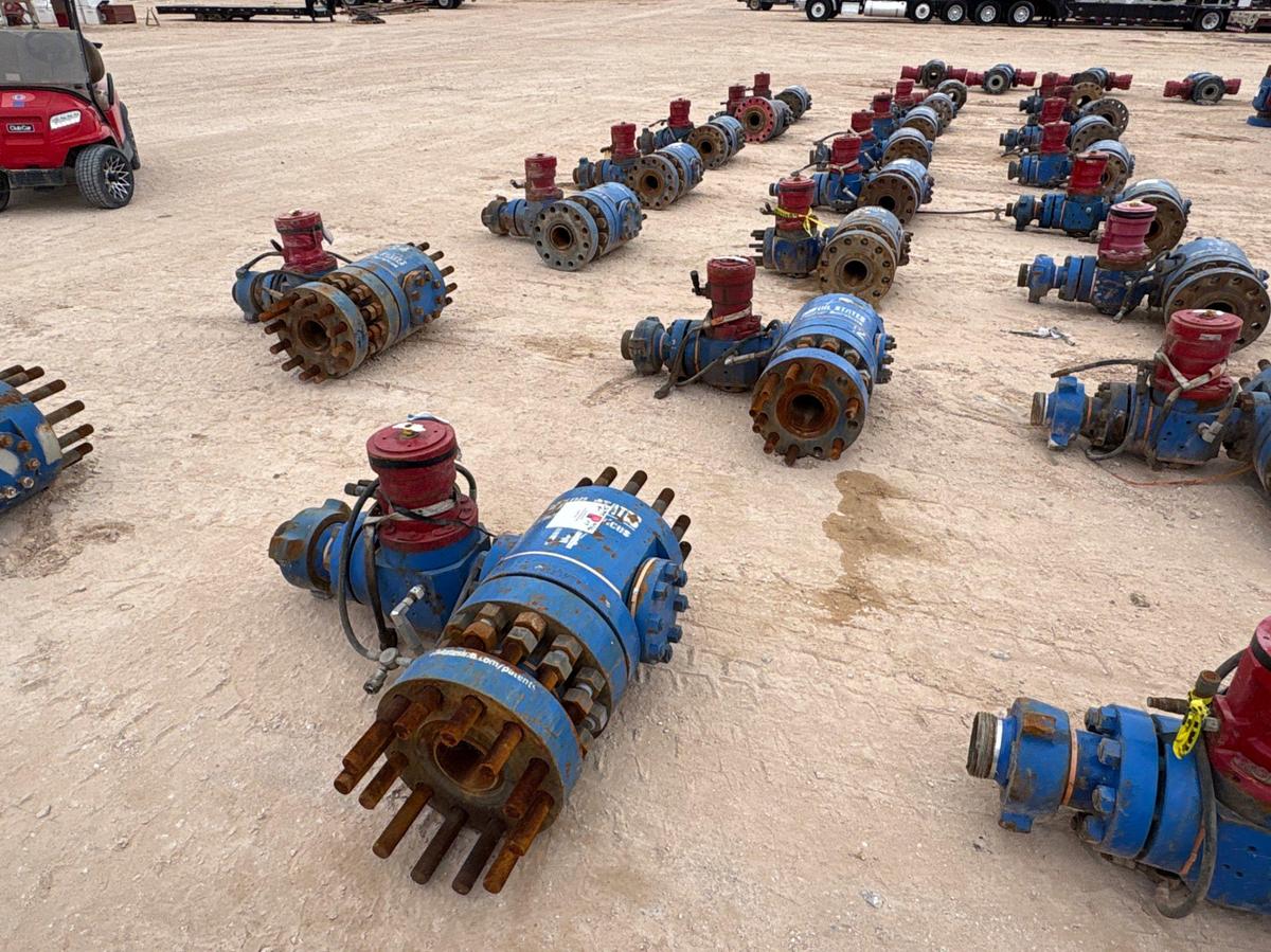 Used (7x$) (7) 5” x 2-1/2” fluid crosses w/ 2-1/2” 15k hyd. Ball valves