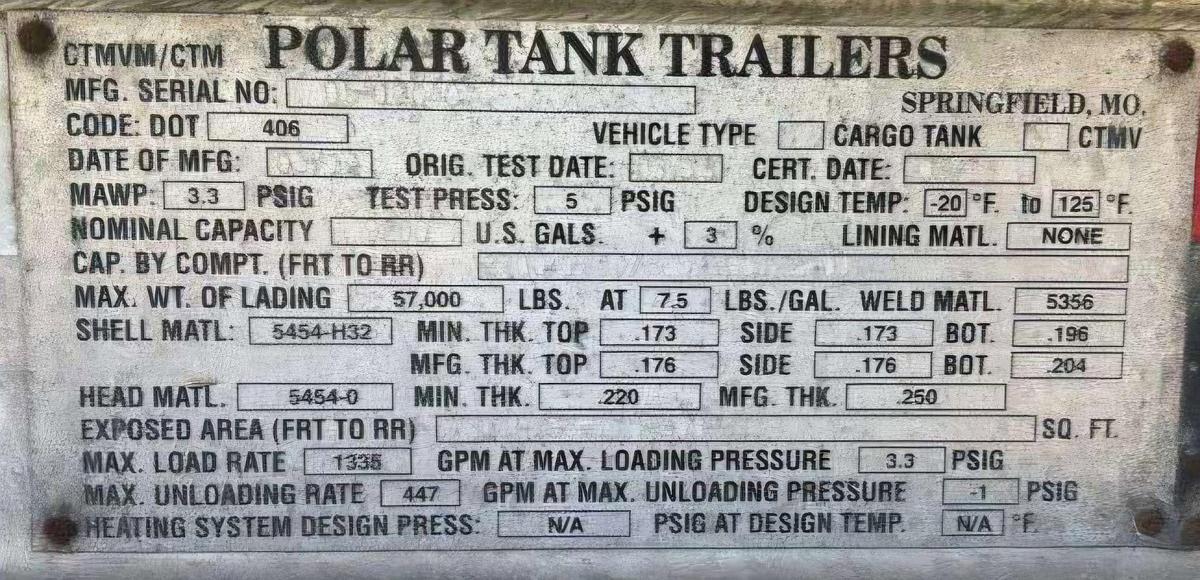 Used 2013 Polar Tank 5 Comp. Fuel Trailer