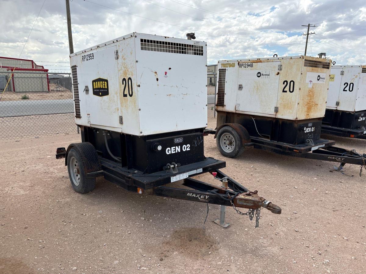 Used 2013 WARREN POWER SYSTEMS NPS-P-20 20KW S/A TOWABLE GENERATOR