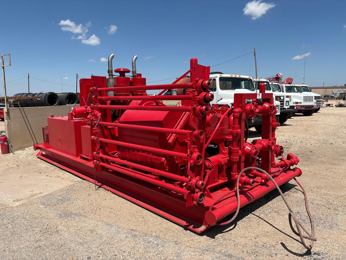 Used Gardner Denver PAH triplex pump mtd on 21’ x 8’ skid