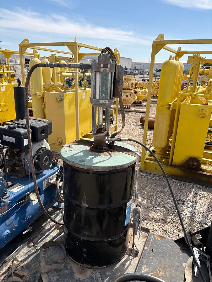 Used 7’ x 4’ pneumatic grease pump skid