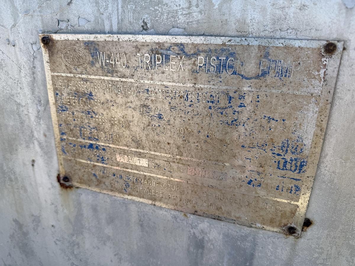 Used EWS W-440 TRIPLEX WELL SERVICE PUMP SKIDDED P/B DETROIT SERIES 60 (INCOMPLETE)