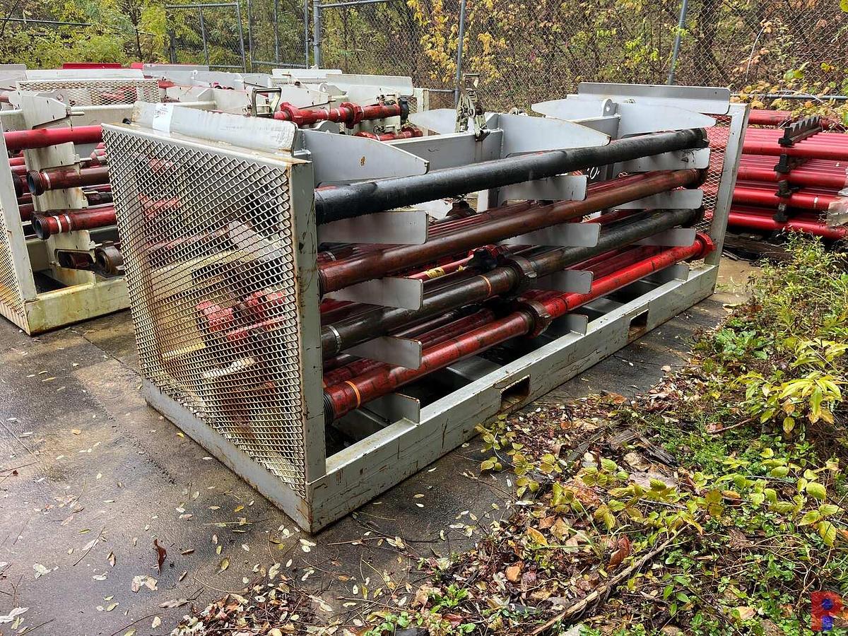 Used (24) JTS. OF TESTED 3” 1502 15K WP FLOW IRON W/ TRANSPORT RACK